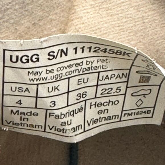 UGG Boots Youth Size 4 Brown Leather Suede Lace Up Side Zip Shearling Lined - Picture 10 of 11